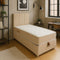 Lit Coffre Léon 90x190 Beige avec Matelas 25 cm – Style et Praticité