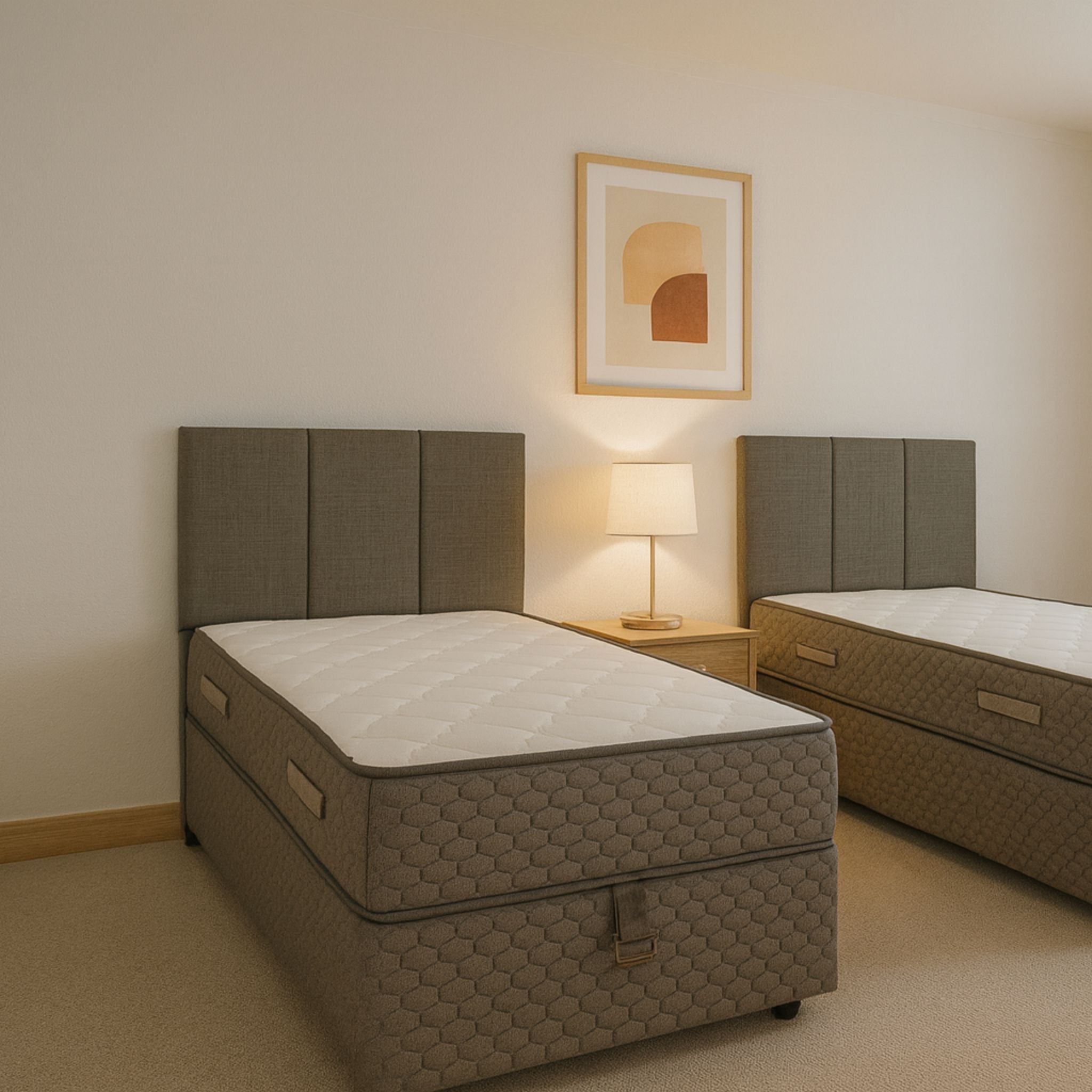 Lit Coffre Léon 90x190 Gris avec Matelas 25 cm – Design Moderne et Fonctionnel