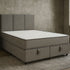 Lit Coffre Léon Gris en Lin avec Matelas Ressorts Ensachés 25 cm – 140x190 et 160x200