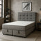 Lit Coffre Oslo Gris Capitonné avec Matelas Ressorts Ensachés 25 cm – 140x190 et 160x200