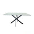 Table à Manger Olivia – Plateau en Verre – Pied Noir – 150 cm