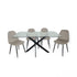 Table à Manger Olivia – Plateau en Verre – Pied Noir – 150 cm