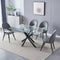 Table à Manger Olivia – Plateau en Verre – Pied Noir – 150 cm