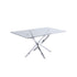 Table à Manger Olivia – Plateau en Verre Rectangulaire – Pied Chrome – 150 cm