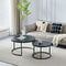 Tables Basses Gigognes Duo – Rondes – Plateau Bois Noir & Pied Métal Noir