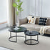 Tables Basses Gigognes Duo – Rondes – Plateau Bois Noir & Pied Métal Noir