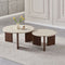 Tables Basses Gigognes Zora – Effet Travertin & Pied Noyer