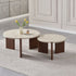 Tables Basses Gigognes Zora – Effet Travertin & Pied Noyer